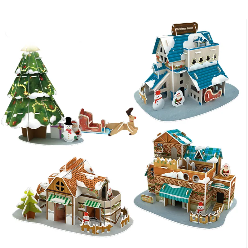 विधानसभा 3d क्रिसमस पेड़ खेल रचनात्मक खिलौने diy पहेली 3d कागज मॉडल