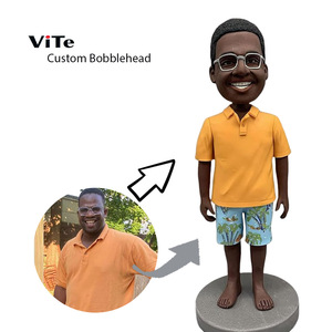 Customized Q-version Shaking Head Doll Handmade Polymer Clay Figurine Love Theme Unique Personalized Birthday Gift for
