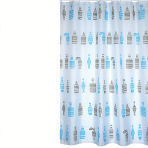 Cortina de Ducha de Tela de Poliéster Moshi, 180x200 cm, Azul, Decoración para Baño - Product Image 2