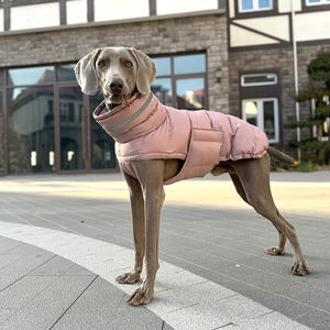 Rompi anjing desainer Modern Musim Dingin garis reflektif berkedip pakaian anjing poliester jaket bulu domba tahan angin & antiair - Product Image 5