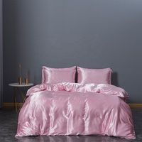 Ensemble de literie de luxe en satin de soie pure qualité certifiée comprend une housse de couette taie d'oreiller draps tissés Style Simple motif élégant