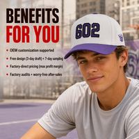 Casquettes de baseball personnalisées de haute qualité, luxe, 5 panneaux, deux tons, en daim et coton, ajustables, pour hommes et femmes, avec logo brodé