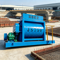 Bétonnière à double arbre JS750 de 0,75 mètre cube avec treuil de levage pour centrale à béton HZS35
