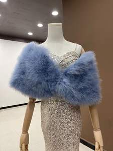 Chal de Novia para Mujer, Abrigo de Invierno con Peluche, Capa, Bufanda, Chal de Plumas Esponjosas, Estola para <span class=keywords><strong>Fiesta</strong></span>, Capa de Novia - Product Image 6