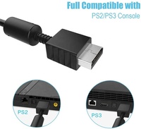 SYYTECH Console de jeu 1.8M Audio Vidéo AV Câble vers RCA AV Câble pour Playstation 2 PS3 Accessoires de jeu vidéo