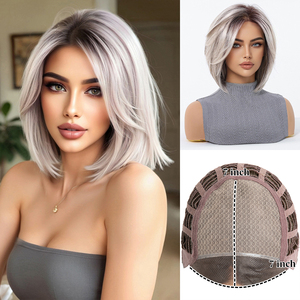 Wholesale 7x7 Synthetic Mono Lace Front <strong>Wig</strong> Straight Heat Resistant Glueless Lace Frontal <strong>Wig</strong> Futura Fiber Monofilament <strong>Wigs</strong> - Product Image 3