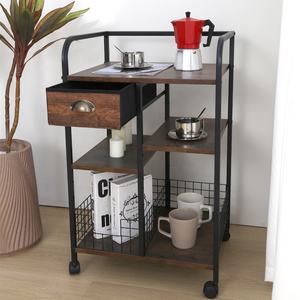 Support de four à micro-ondes industriel support de <span class=keywords><strong>boulanger</strong></span> de cuisine table d'extrémité étagère de rangement à 3 niveaux pour le salon - Product Image 4