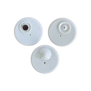 Étiquette antivol rigide en ABS blanc rond RF 8,2 MHz avec broche pour système EAS, fournie directement par l'usine pour les magasins de détail - Product Image 1