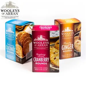 Schlussverkauf Getreide Snacks 170 g × 12 Packungen Wooleys Ginger-Rounds kristallisierte Ginger-Keks auf basis von Hafer Großbritannien Lebensmittelkekse