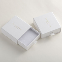 Luxe personnalisé estampage à chaud logo tiroir coulissant bijoux emballage cadeau boîte pour boucle d'oreille bague collier bracelet