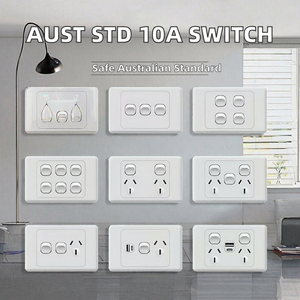Sakelar & Stopkontak Panel Sentuh Tipe 10A Australia 118, Bersertifikasi UK SAA, Stopkontak Pengisian Daya Rumah Tangga & RV Luar Ruangan, 1 Port USB-A USB Abongl - Product Image 2