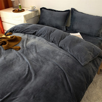 Housse de couette en velours pelucheux drap de lit polaire en flanelle parure de lit drap de lit pour l'hiver