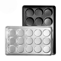 40x60cm Plat de cuisson pour hamburger commercial robuste de 4 pouces antiadhésif 15 tasses de plateaux pour hamburger Plateau de cuisson pour hamburger en acier aluminium
