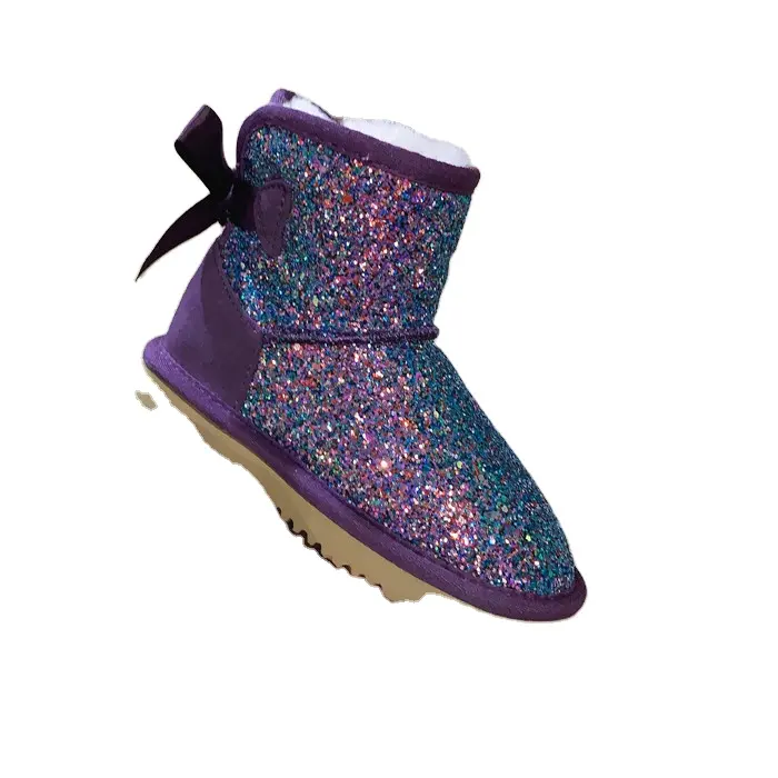 Stile classico ragazze inverno caldo Indoor Outdoor paillettes comodi simpatici Bling Bling Sparkle Glitter stivaletti per bambini