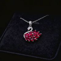 Collar de circonita con diseño de cisne de la serie Animal para mujer, cadena de eslabones delicada, colgante de moda, venta al por mayor de fábrica de joyería