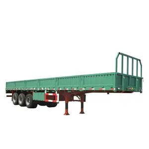Vehicle Master 60 Ton Drop Side Wall Fence Semi Trailer Sidewall Dropside 3 Axle Cargo Transport Truck Trailer For Sale