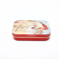 Vente chaude petite pilule rectangulaire en métal peut emballage cadeau mini bonbons à la menthe chocolat boîte en fer blanc
