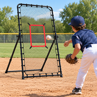 Filet de rebond pour lancer de baseball 4x7FT, filet d'entraînement réglable pour baseball et softball avec zone de frappe