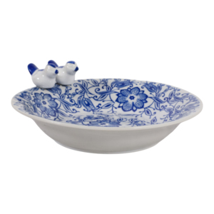 Mangiatoia e vasca per uccelli in ceramica con design floreale per uso esterno in giardino - Product Image 2