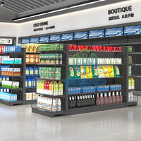 Étagère en bois double face robuste de conception Mini Mart pour l'affichage en magasin commercial et en supermarché, rayonnage de supermarché