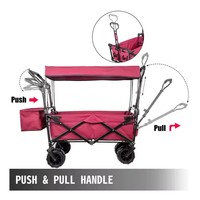 Chariot pliable pour le camping en plein air, chariot de jardin avec poignée et porte-gobelets, chariot de plage, chariot de courses