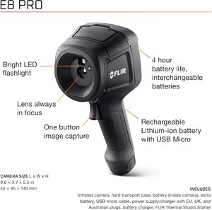 FLIR E8 Pro Commercial <b>Thermal</b> <b>Imaging</b> Camera High Resolution Infrared with Wifi and FLIR Ignite Cloud - Product Image 4