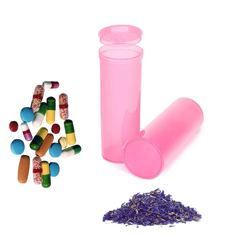 Botol plastik wadah botol plastik, Multi ukuran 13 19 30 60 90 dram warna-warni bau bulat warna kustom atasan Pop kecil