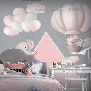 วอลเปเปอร์ติดผนังลาย<span class=keywords><strong>กระต่าย</strong></span>น่ารักทันสมัย สีอ่อนลายดอกไม้ กันไฟ วอลเปเปอร์ 3 มิติ ตกแต่งบ้าน - Product Image 3