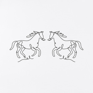 Camiseta Blanca con Diseño de Doble Línea de Caballo, Unisex, Informal, Q152, 100% Algodón, Transpirable, Diseño Simple - Product Image 2