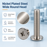 Vis de machine à tête plate ultra-mince M3 M4 M5 M6 en nickel écologique, à tête cylindrique Phillips, petites vis pour l'électronique