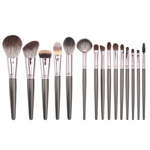 Brocha de maquillaje de pelo de cabra de marca privada de lujo de fábrica con gran descuento, 15 piezas, juego de brochas de maquillaje de pelo Natural súper suave profesional - Product Image 1