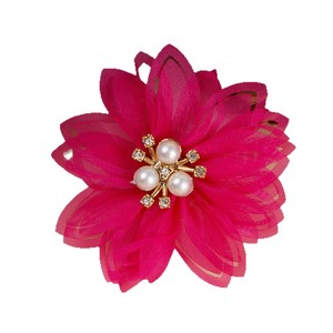 Broches de mode 3D, mini fleurs, imitation perle, organza, accessoires de bijoux pour femmes, fête, bricolage - Product Image 5
