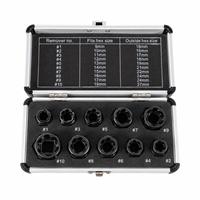 Kit de 10 extracteurs de vis et écrous 9-19 mm – Outil manuel pour vis et écrous endommagés par impact – Jeu de douilles extractrices