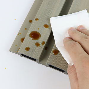 舌と溝の家のサイディングWPC木材プラスチック複合材外部溝付き壁スラットチーク材木製テクスチャ天井パネル - Product Image 6