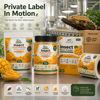 Poudre de fruits pour insectes, reptiles, geckos, petits lézards, sachet refermable, flacon compte-gouttes, format voyage, testé en laboratoire par une tierce partie, certificat d'authenticité (COA)