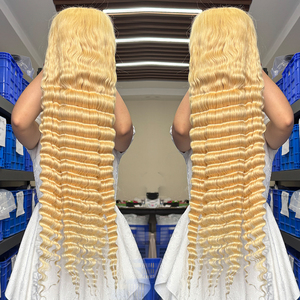 Parrucche Raw 613 HD Lace in <span class=keywords><strong>Capelli</strong></span> Umani <span class=keywords><strong>Veri</strong></span>, <span class=keywords><strong>Parrucca</strong></span> <span class=keywords><strong>Bionda</strong></span> 613 Deep Wave Brasiliana, <span class=keywords><strong>Parrucca</strong></span> Frontale Full Lace HD 13X6 Senza Colla - Product Image 2