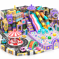 Nouvel équipement de terrain de jeu intérieur personnalisé pour enfants : piscine à balles, toboggan, carrousel, tunnel d'escalade, structure de jeu