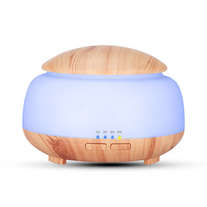 Creative Wood Grain Aroma Diffuser 300Ml Ultrasonic <b>Humidifier</b> With Led Light Touch Control For Home Bedroom - Product Image 4