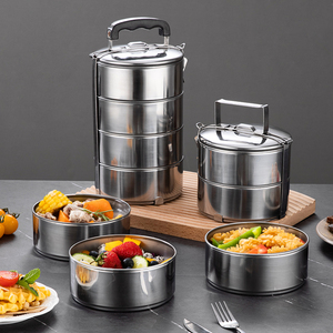 Bán buôn sinh thái thân thiện lấy đi thực phẩm thép không gỉ 2/3/4 lớp Hộp Ăn Trưa thực phẩm lưu trữ <span class=keywords><strong>container</strong></span> - Product Image 1