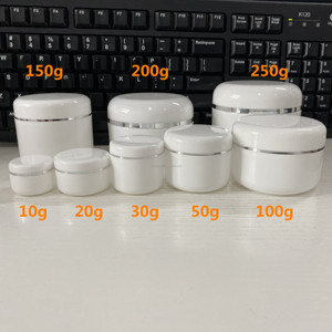 Navulbare Make-Up Cosmetische Container 10Ml 20Ml 30Ml 50Ml 100Ml 150Ml 200Ml 250Ml Witte Plastic Cosmetische Pot Voor Body Face <span class=keywords><strong>Cream</strong></span> - Product Image 2