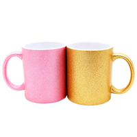Tasses en céramique personnalisables 11oz, vierges, avec grandes poignées, pour sublimation et impression à paillettes, compatibles micro-ondes et lave-vaisselle