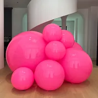 Ballon sphérique gonflable géant rose mat en PVC réutilisable, boule miroir décorative pour mariage, événement, fête, décoration de scène