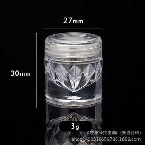 Transparent Cylinder <b>Plastic</b> <b>Jar</b> With Black Lid 3G 5G Loose Powder Container Cosmetic PETG Injection Molding - Product Image 5