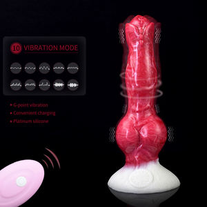 Drop pengiriman simpul anjing dildo untuk wanita Vagina masturbasi 10 frekuensi getaran <span class=keywords><strong>Penis</strong></span> Anal buatan Plug dewasa pijat - Product Image 4