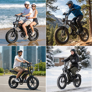 Vélo Électrique Rétro en Gros 1000W 48V avec Pneus Larges pour Adulte, Vélo Électrique de Ville Tout Suspendu avec <span class=keywords><strong>Porte</strong></span>-Bagages Arrière - Product Image 5