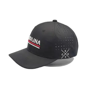 Oem Custom Water Resistant Laser Cut Drilled Hole Perforated Sports Breathable Hat Quick Dry Embroidery Baseball Cap Hats