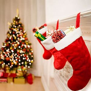 Christmas Decoration New Year Eve Christmas Gift Bag Party Decoration Hanging Plush Christmas Stocking Socks With <b>Custom</b> Logo - Product Image 1