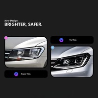 Phares LED HETOP pour Caddy 2015-2020, lentilles de phares de voiture, amélioration des phares avant, couleur unique, accessoires Plug and Play, DRL pour VW