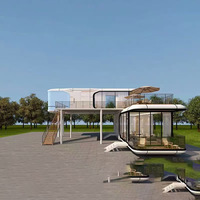 Casa Inteligente Moderna Tipo Cápsula Espacial con Voz AI, Estructura de Acero y Panel Sándwich, para Exteriores, Edificio de Oficinas, Casa Pequeña, Construcción Rápida para Escuelas y Centros Comerciales
