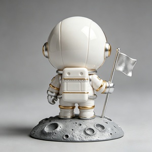 Persiguiendo los Sueños en <span class=keywords><strong>el</strong></span> Espacio: Figura Coleccionable de Resina de un Pequeño <span class=keywords><strong>Astronauta</strong></span> Dorado. Esta Figura es Tallada y Fundida por Bozhiyi - Product Image 2